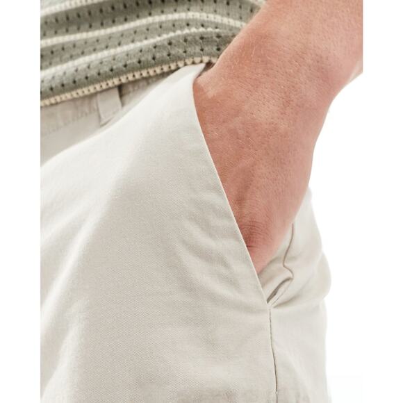 French Connection Mens Khaki Cargo Shorts Sz Large Beige Stone 10" Inseam Unisex - Picture 7 of 13